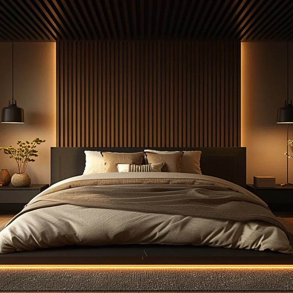 Pannello acustico flessibile a doghe – 270 × 110 cm 